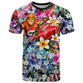 Personalized Greater Western Sydney Giants T Shirt Tropical Hibiscus Flowers - Pacific Fusion Style