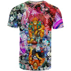 Personalized Greater Western Sydney Giants T Shirt Tropical Hibiscus Flowers - Pacific Fusion Style