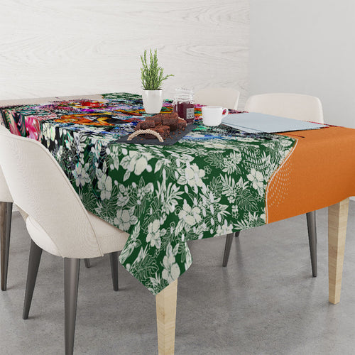 Personalized Greater Western Sydney Giants Tablecloth Tropical Hibiscus Flowers - Pacific Fusion Style