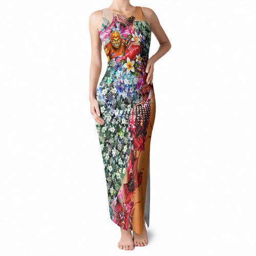 Personalized Greater Western Sydney Giants Tank Maxi Dress Tropical Hibiscus Flowers - Pacific Fusion Style