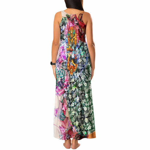 Personalized Greater Western Sydney Giants Tank Maxi Dress Tropical Hibiscus Flowers - Pacific Fusion Style