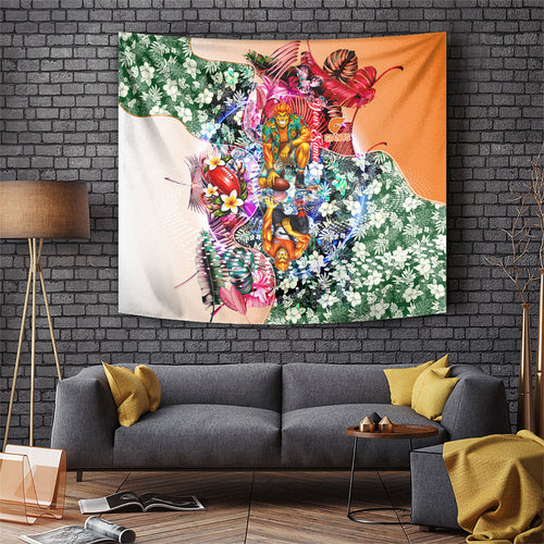 Personalized Greater Western Sydney Giants Tapestry Tropical Hibiscus Flowers - Pacific Fusion Style