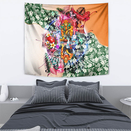 Personalized Greater Western Sydney Giants Tapestry Tropical Hibiscus Flowers - Pacific Fusion Style