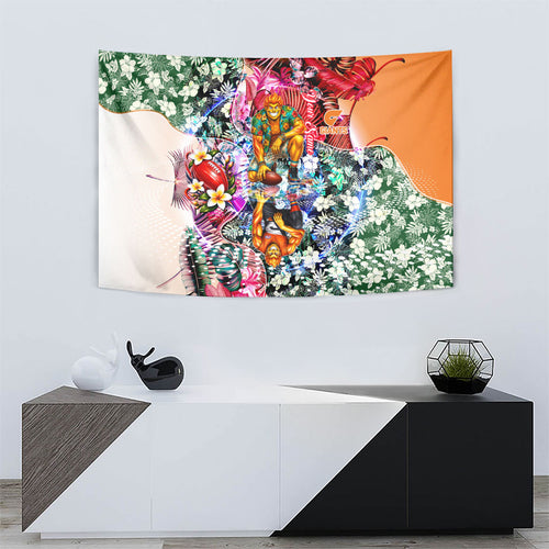 Personalized Greater Western Sydney Giants Tapestry Tropical Hibiscus Flowers - Pacific Fusion Style