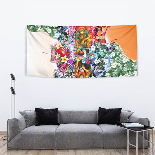 Personalized Greater Western Sydney Giants Tapestry Tropical Hibiscus Flowers - Pacific Fusion Style