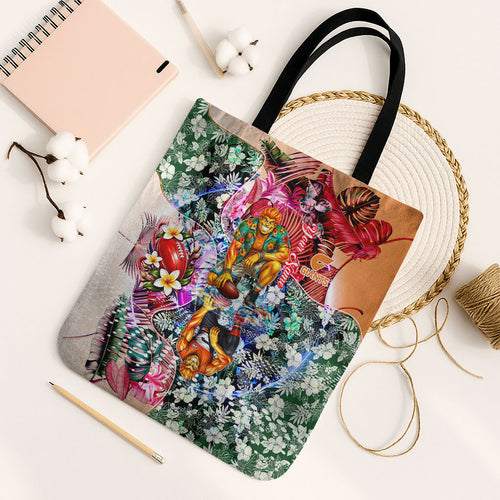 Personalized Greater Western Sydney Giants Tote Bag Tropical Hibiscus Flowers - Pacific Fusion Style