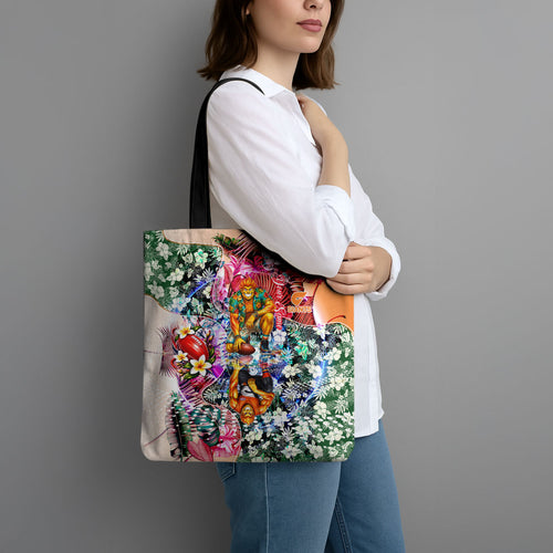 Personalized Greater Western Sydney Giants Tote Bag Tropical Hibiscus Flowers - Pacific Fusion Style