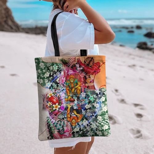 Personalized Greater Western Sydney Giants Tote Bag Tropical Hibiscus Flowers - Pacific Fusion Style