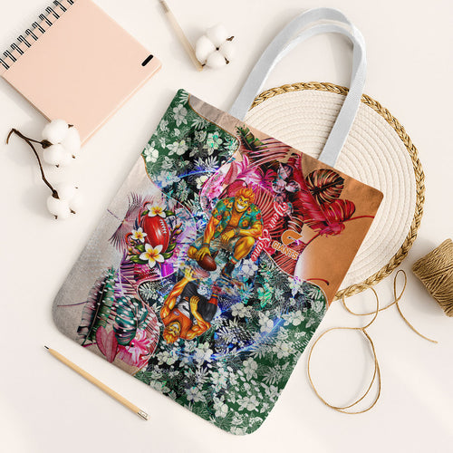 Personalized Greater Western Sydney Giants Tote Bag Tropical Hibiscus Flowers - Pacific Fusion Style