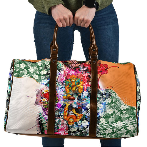Personalized Greater Western Sydney Giants Travel Bag Tropical Hibiscus Flowers - Pacific Fusion Style
