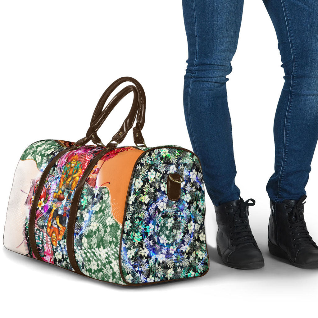Personalized Greater Western Sydney Giants Travel Bag Tropical Hibiscus Flowers - Pacific Fusion Style