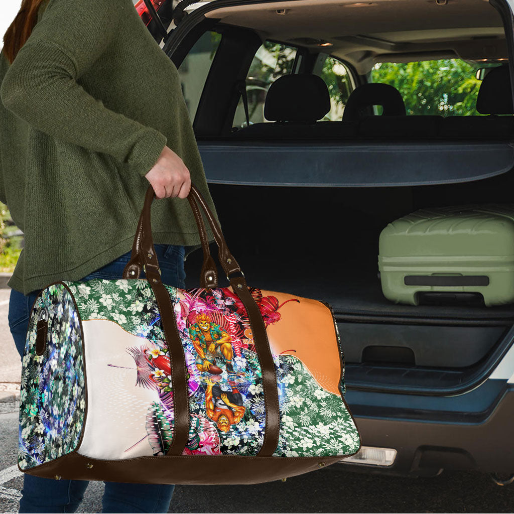 Personalized Greater Western Sydney Giants Travel Bag Tropical Hibiscus Flowers - Pacific Fusion Style