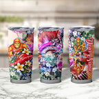 Personalized Greater Western Sydney Giants Tumbler Cup Tropical Hibiscus Flowers - Pacific Fusion Style