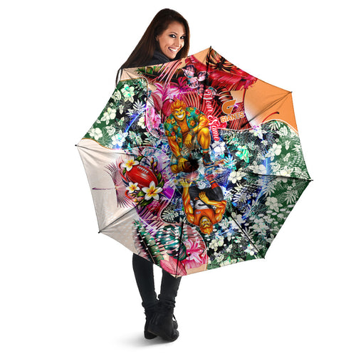 Personalized Greater Western Sydney Giants Umbrella Tropical Hibiscus Flowers - Pacific Fusion Style