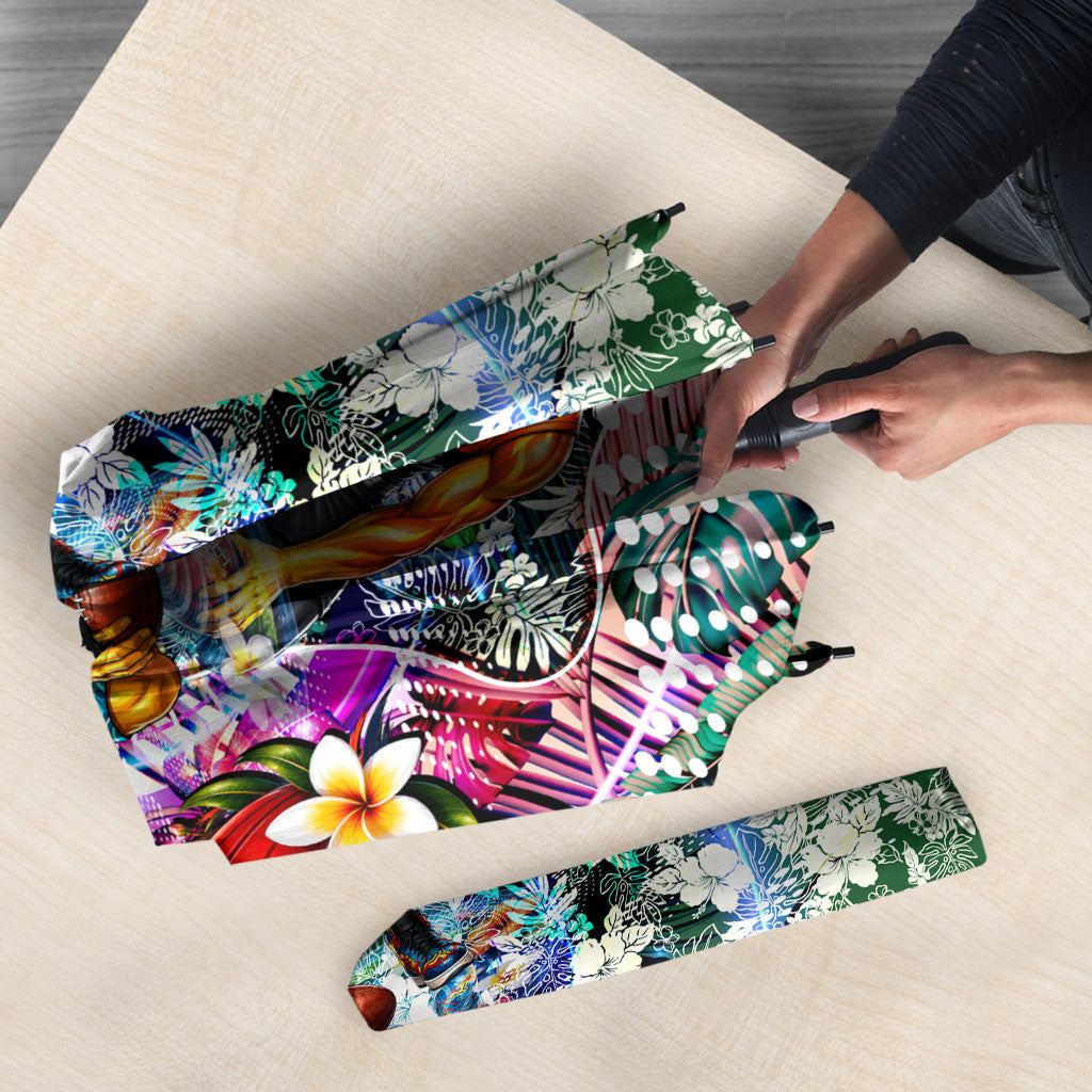 Personalized Greater Western Sydney Giants Umbrella Tropical Hibiscus Flowers - Pacific Fusion Style