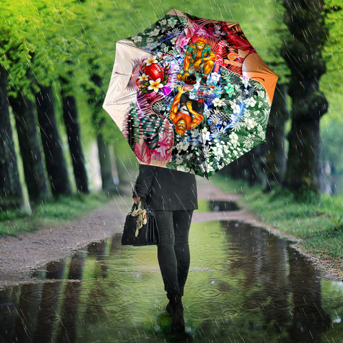Personalized Greater Western Sydney Giants Umbrella Tropical Hibiscus Flowers - Pacific Fusion Style