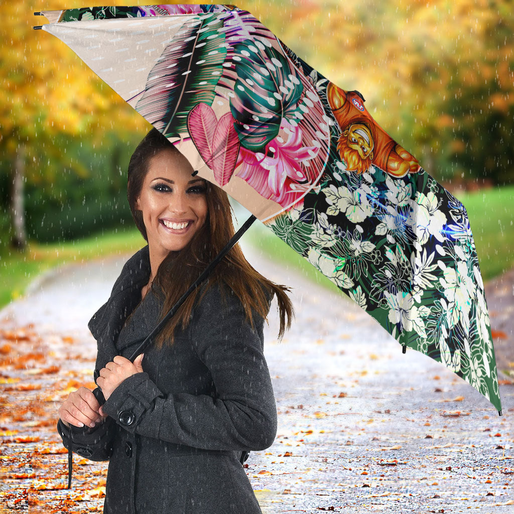 Personalized Greater Western Sydney Giants Umbrella Tropical Hibiscus Flowers - Pacific Fusion Style
