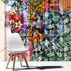 Personalized Greater Western Sydney Giants Window Curtain Tropical Hibiscus Flowers - Pacific Fusion Style