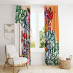 Personalized Greater Western Sydney Giants Window Curtain Tropical Hibiscus Flowers - Pacific Fusion Style