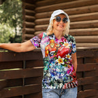 Personalized Greater Western Sydney Giants Women Polo Shirt Tropical Hibiscus Flowers - Pacific Fusion Style