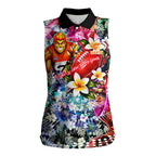 Personalized Greater Western Sydney Giants Women Sleeveless Polo Shirt Tropical Hibiscus Flowers - Pacific Fusion Style