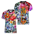 Personalized Greater Western Sydney Giants Women V-Neck T-Shirt Tropical Hibiscus Flowers - Pacific Fusion Style