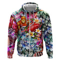 Personalized Greater Western Sydney Giants Zip Hoodie Tropical Hibiscus Flowers - Pacific Fusion Style
