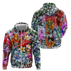 Personalized Greater Western Sydney Giants Zip Hoodie Tropical Hibiscus Flowers - Pacific Fusion Style
