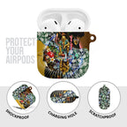 Personalized Hawthorn Football Hawks AirPods Case Tropical Hibiscus Flowers - Pacific Fusion Style