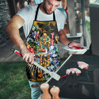 Personalized Hawthorn Football Hawks Apron Tropical Hibiscus Flowers - Pacific Fusion Style