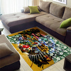 Personalized Hawthorn Football Hawks Area Rug Tropical Hibiscus Flowers - Pacific Fusion Style