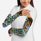 Personalized Hawthorn Football Hawks Arm Sleeves Tropical Hibiscus Flowers - Pacific Fusion Style