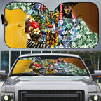 Personalized Hawthorn Football Hawks Auto Sun Shade Tropical Hibiscus Flowers - Pacific Fusion Style