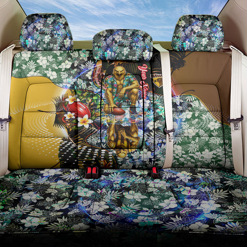 Personalized Hawthorn Football Hawks Back Car Seat Cover Tropical Hibiscus Flowers - Pacific Fusion Style
