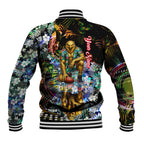 Personalized Hawthorn Football Hawks Baseball Jacket Tropical Hibiscus Flowers - Pacific Fusion Style