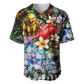 Personalized Hawthorn Football Hawks Baseball Jersey Tropical Hibiscus Flowers - Pacific Fusion Style