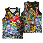 Personalized Hawthorn Football Hawks Basketball Jersey Tropical Hibiscus Flowers - Pacific Fusion Style