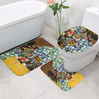 Personalized Hawthorn Football Hawks Bathroom Set Tropical Hibiscus Flowers - Pacific Fusion Style