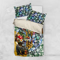 Personalized Hawthorn Football Hawks Bedding Set Tropical Hibiscus Flowers - Pacific Fusion Style