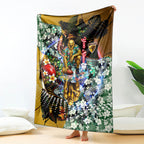Personalized Hawthorn Football Hawks Blanket Tropical Hibiscus Flowers - Pacific Fusion Style