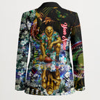 Personalized Hawthorn Football Hawks Blazer Tropical Hibiscus Flowers - Pacific Fusion Style