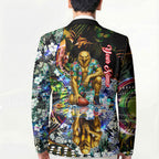 Personalized Hawthorn Football Hawks Blazer Tropical Hibiscus Flowers - Pacific Fusion Style