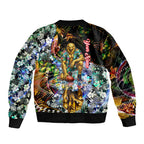 Personalized Hawthorn Football Hawks Bomber Jacket Tropical Hibiscus Flowers - Pacific Fusion Style