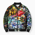 Personalized Hawthorn Football Hawks Bomber Puffer Jacket Tropical Hibiscus Flowers - Pacific Fusion Style