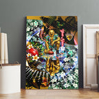 Personalized Hawthorn Football Hawks Canvas Wall Art Tropical Hibiscus Flowers - Pacific Fusion Style