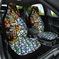 Personalized Hawthorn Football Hawks Car Seat Cover Tropical Hibiscus Flowers - Pacific Fusion Style