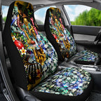 Personalized Hawthorn Football Hawks Car Seat Cover Tropical Hibiscus Flowers - Pacific Fusion Style