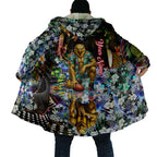 Personalized Hawthorn Football Hawks Cloak Tropical Hibiscus Flowers - Pacific Fusion Style