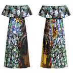 Personalized Hawthorn Football Hawks Couples Matching Off Shoulder Maxi Dress and Long Sleeve Button Shirt Tropical Hibiscus Flowers - Pacific Fusion Style