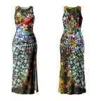 Personalized Hawthorn Football Hawks Couples Matching Tank Maxi Dress and Hawaiian Shirt Tropical Hibiscus Flowers - Pacific Fusion Style